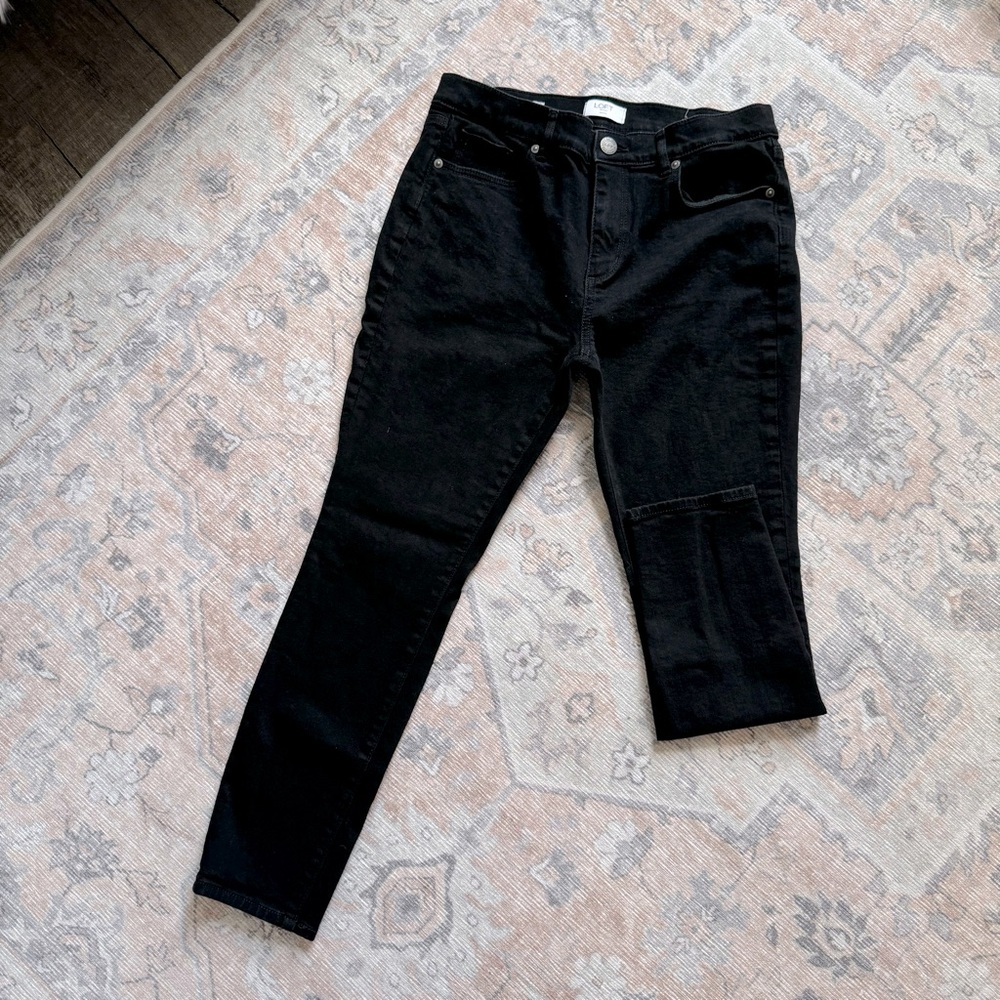 Loft Outlet Mid Rise Petite Skinny Jeans - Picture 3 of 9
